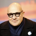 Director Gianfranco Rosi attends a press conference for the competition film 'Fire At Sea' at the 2016 Berlinale Film Festival in Berlin, Saturday, Feb. 13, 2016. (AP Photo/Axel Schmidt)