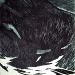 Tiho mesto za Olgu Veselinovic II,   suva igla, 45x65cm, 2015.