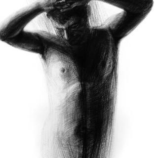 Leisure _ ugljen na papiru_100x70cm